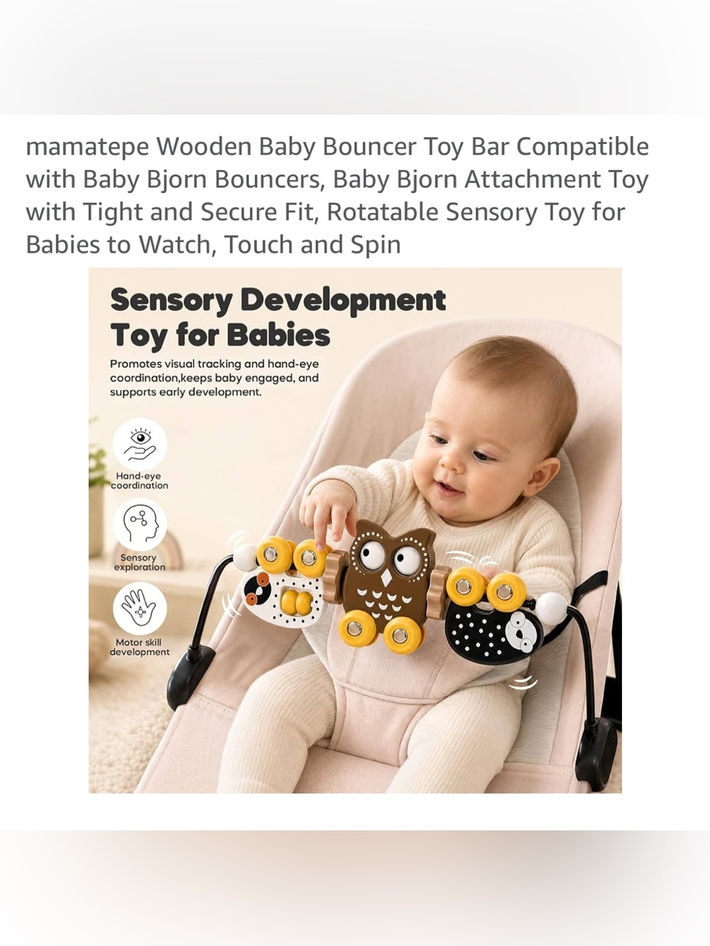 Baby Bouncer Toy Bar mamatepe Wooden - Picture 9 of 10